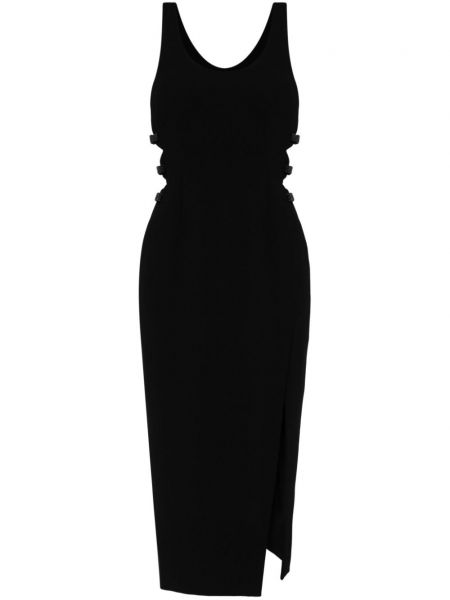 Midi obleka z lokom Self-portrait črna