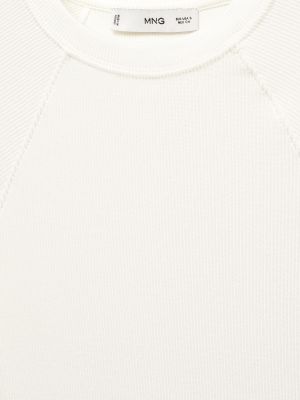 Тениска с дълъг ръкав Mango бяло