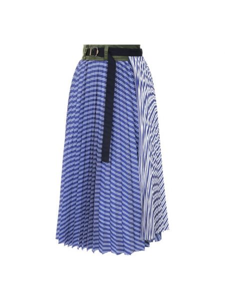 Хлопковая юбка Sacai, синяя