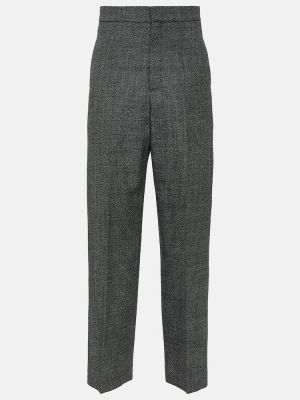 Voľné vlnené nohavice s vysokým pásom Loewe sivá