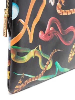 Pochette à imprimé à motif serpent Seletti noir