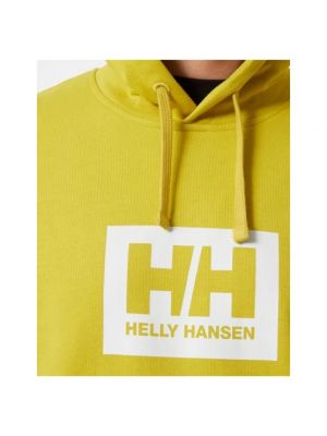 Sudadera con capucha de algodón Helly Hansen amarillo