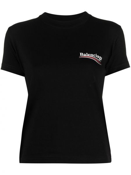 T-shirt con stampa Balenciaga nero
