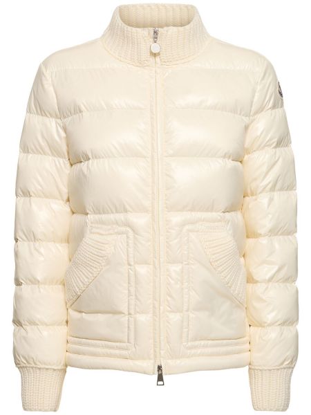 Naylon aşağı ceket Moncler beyaz