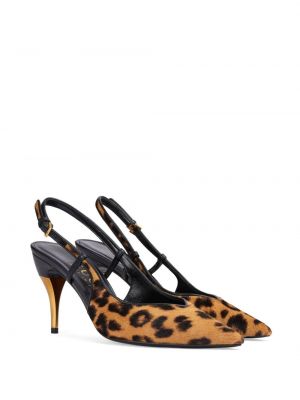Chaussures de ville à imprimé à imprimé léopard Gucci noir