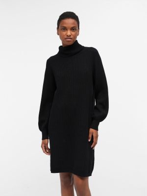 Pletené pletené šaty Object čierna