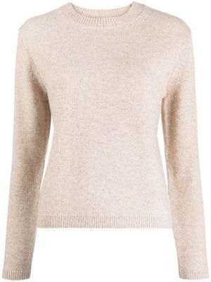Vlněný svetr s kulatým výstřihem Bonpoint hnědý