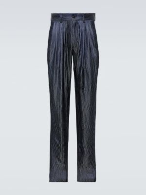 Slim fit hlače s potiskom Giorgio Armani modra