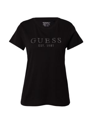 T-shirt con cristalli Guess nero
