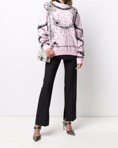 Jersey de flores de tela jersey Givenchy rosa