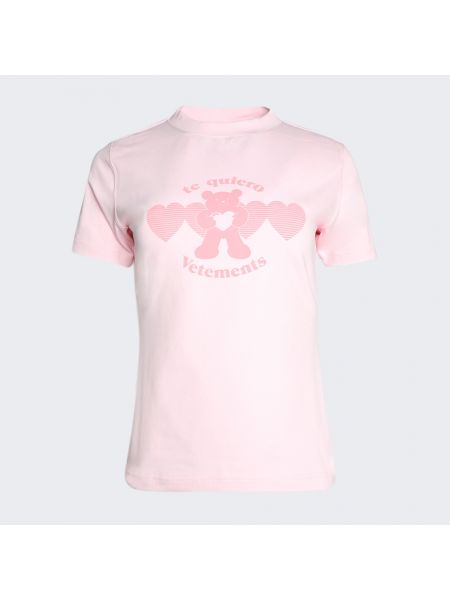 Приталенная футболка Vetements розовая