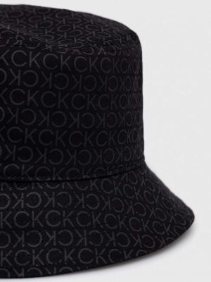 Bombažni klobuk Calvin Klein črna