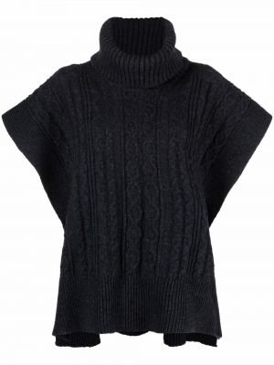 Krótki sweter wełniane z krótkim rękawem See By Chloe - сzarny