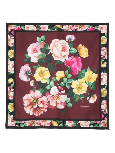 Копринен шал на цветя с принт Dolce & Gabbana