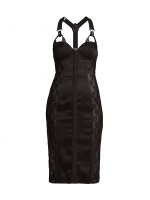 Платье-бюстье на подтяжках со швами Moschino черный