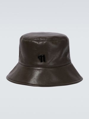 Chapeau en cuir Nanushka marron