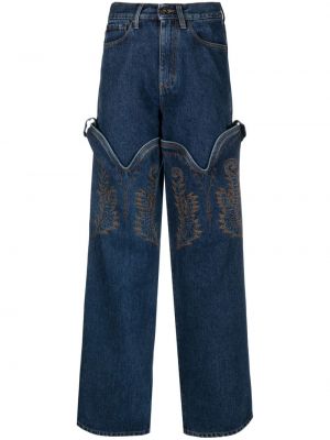 Jeans brodeés Y/project bleu