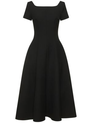Krepové midi šaty s otevřenými zády Emilia Wickstead černé
