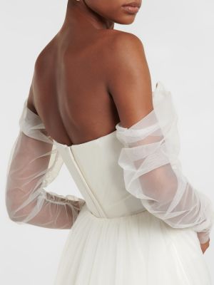 Σατέν μάξι φόρεμα από τούλι Vivienne Westwood λευκό