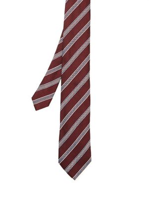 Шелковый галстук в полоску Zegna красный