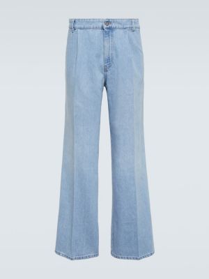 Voľné džínsy s rovným strihom Miu Miu modrá