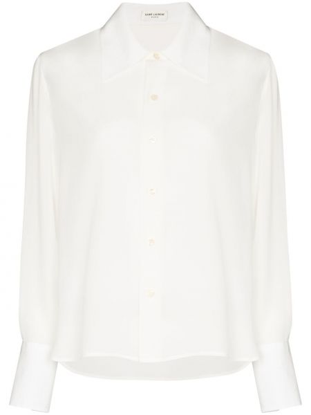 Camisa de seda Saint Laurent blanco