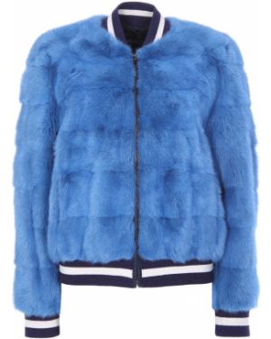 Норковая куртка с мехом Simonetta Ravizza, голубая