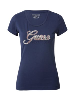 Priehľadné tričko Guess modrá