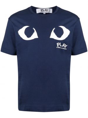 Raštuotas marškinėliai Comme Des Garçons Play mėlyna