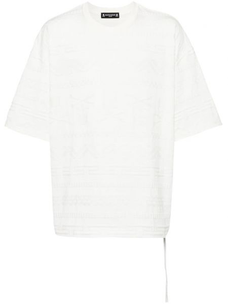 Koszulka bawełniana żakardowa Mastermind Japan biała