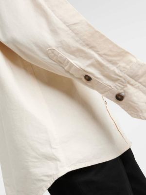 Oversize памучна риза Victoria Beckham бежово