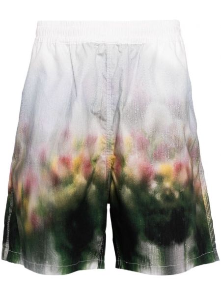 Shorts en coton à imprimé Yoshiokubo blanc