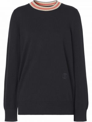 Кашмирен пуловер на райета Burberry черно