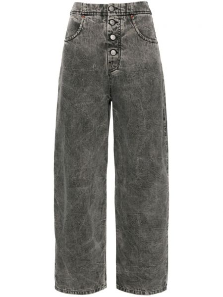 Jeans boyfriend taille haute en coton Mm6 Maison Margiela gris