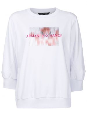 Sweatshirt mit print mit rundem ausschnitt Armani Exchange weiß