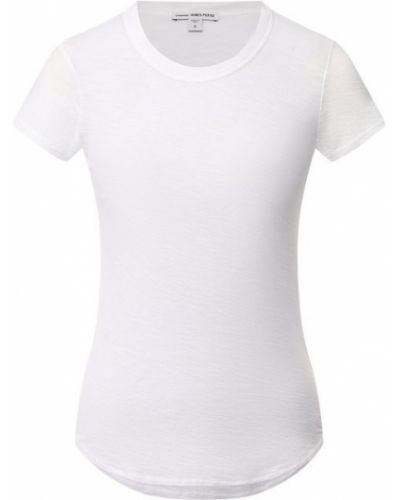 Хлопковая футболка с круглым вырезом James Perse, белая