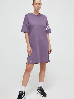 Sukienka mini oversize Adidas Originals fioletowa