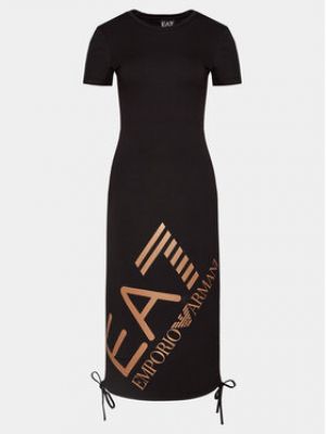 Slim fit šaty Ea7 Emporio Armani černé