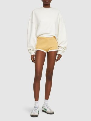 Pantalones cortos de algodón Courrèges amarillo