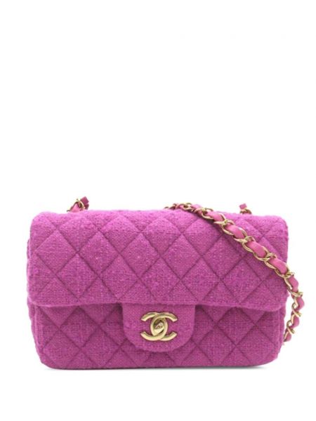 Mini-sac en tweed classique Chanel Pre-owned violet