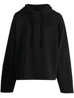 Pamučna hoodie s kapuljačom s vezom Five Cm crna
