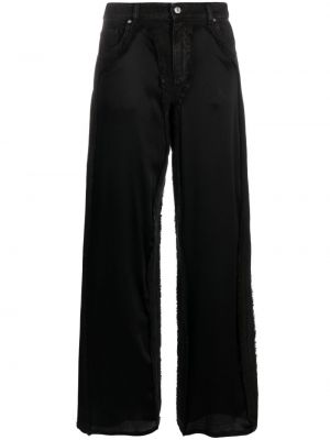 Saténové rovné kalhoty Blumarine černé