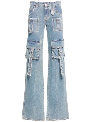 Straight fit džíny s nízkým pasem Blumarine modré