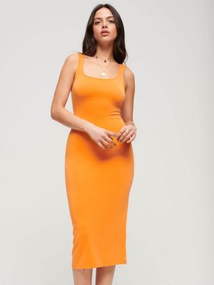 Макси рокля Superdry оранжево