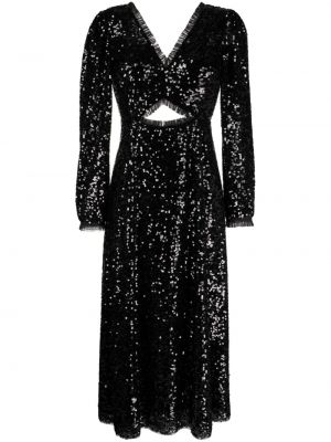 Sukienka midi z cekinami Needle & Thread czarna