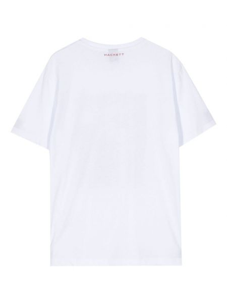 Koszulka z nadrukiem w abstrakcyjne wzory Hackett biała