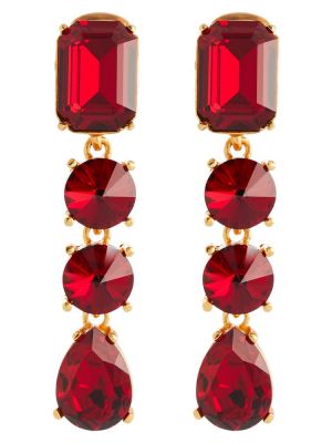 Cercei de cristal Oscar De La Renta roșu