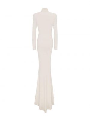 Sukienka długa wełniana Saint Laurent biała
