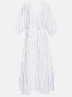 Хлопковое длинное платье Juliet Dunn белое