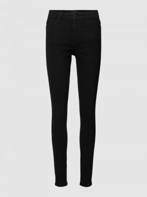 Jeansy skinny w jednolitym kolorze Pieces czarne
